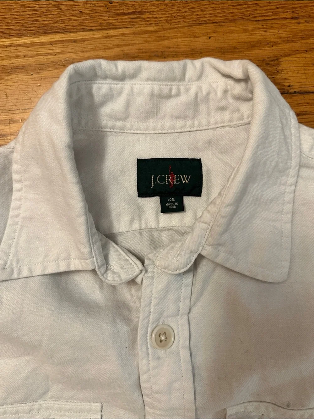 J. Crew Cream Button-Front Collared Shirt
